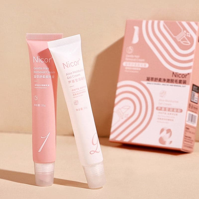 Nicor Permanent Facial Hair Removing Cream and Aloe Vera Gel