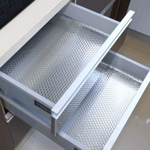 Kitchen Aluminum Wallpaper Oil-Proof Foil Self Adhesive Countertops Sticker ( 60 cm, Silver)